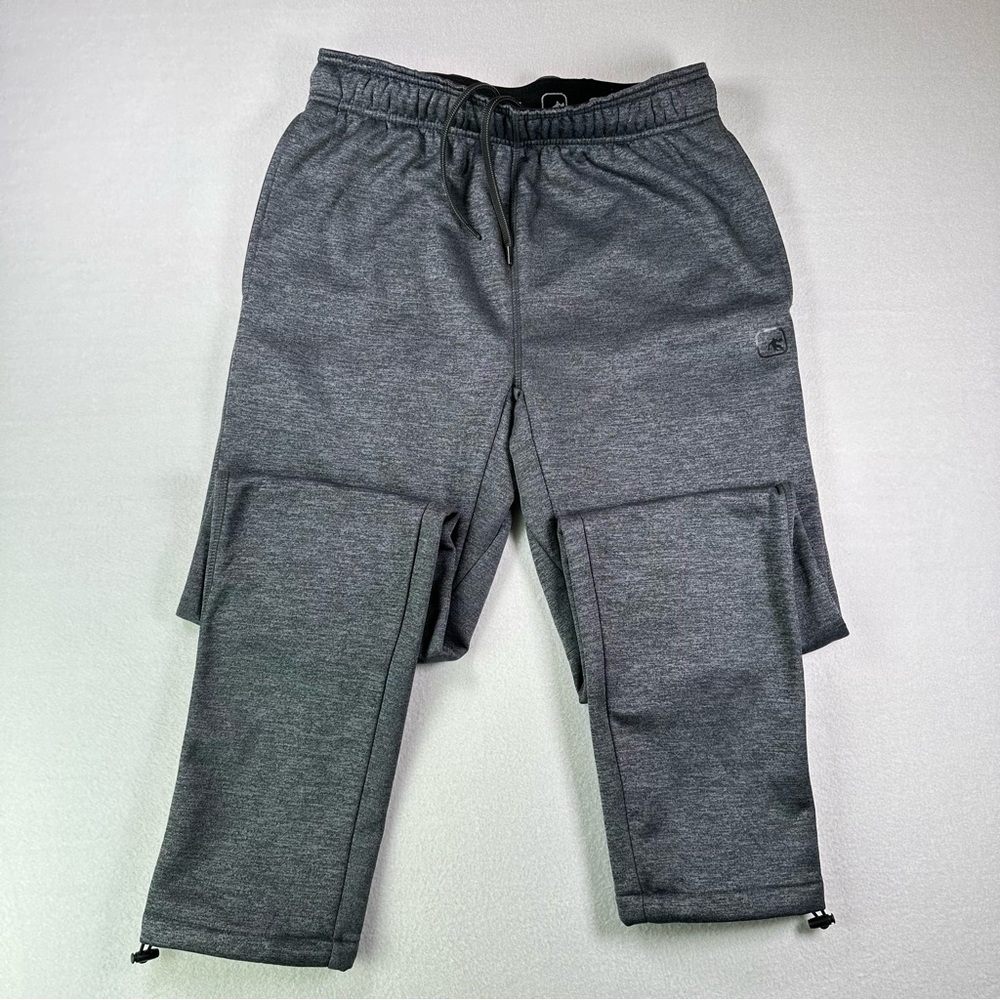 AND1 Men's Small Sweat Pants Joggers Athletic Drawstring Gray Gym Cargo Zip